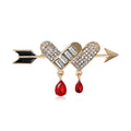 Alloy Rhinestone Heart Arrow Brooch Pin For Stylish Women Apparel view 5