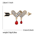 Alloy Rhinestone Heart Arrow Brooch Pin For Stylish Women Apparel view 6
