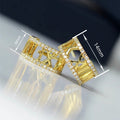 European American Micro Inlaid Zircon Earrings, Roman Numeral French Style Fashion Jewelry view 4