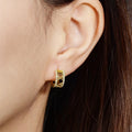 European American Micro Inlaid Zircon Earrings, Roman Numeral French Style Fashion Jewelry view 3