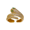 Gold Plated Zircon Coiled Snake Open Ring For Women view 5
