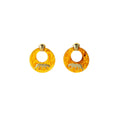 Vintage Amber Tortoiseshell Acrylic Resin Hoop Drop Gold Alloy Tiger Charm Luxury Women Earrings view 5