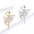 Alloy Rhinestone Ballet Girl Brooch Elegant Women Coat Lapel Pin view 1
