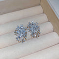 Light Luxury Alloy Firework Rhinestone Geometric Line Stud Earrings For Women view 2