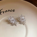 Light Luxury Alloy Firework Rhinestone Geometric Line Stud Earrings For Women view 4