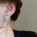 Light Luxury Alloy Firework Rhinestone Geometric Line Stud Earrings For Women view 3