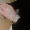 Sparkling Rhinestone Copper Ring Bracelet Bangle Geometric Triangle Light Luxury Hand Jewelry view 4