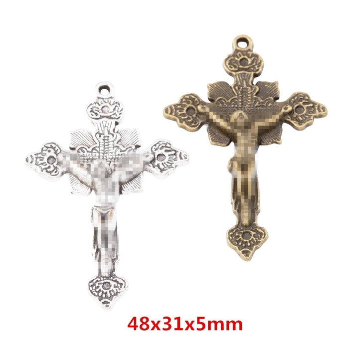 DIY Vintage Alloy Jewelry Accessories Cross Pendant Charms For Handmade Necklaces