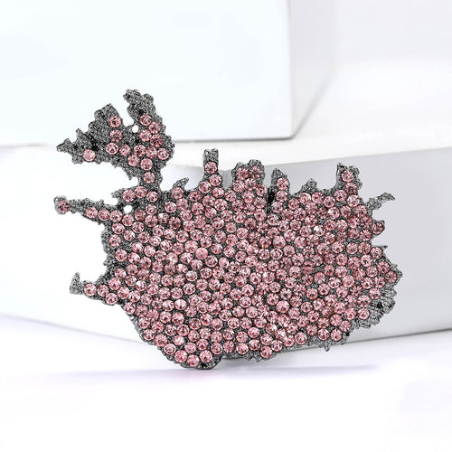 Alloy Iceland Map Brooch Pin For Suits And Sweaters