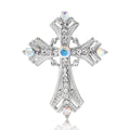 Alloy Rhinestone Cross Brooch Pin For Elegant Women's Apparel view 5