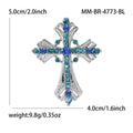Alloy Rhinestone Cross Brooch Pin For Elegant Women's Apparel view 6