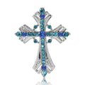 Alloy Rhinestone Cross Brooch Pin For Elegant Women's Apparel view 1