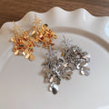 Gold Plated Copper Zircon Star Teardrop Tassel Drop Earrings With Silver Posts view 2