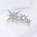 Alloy Rhinestone Eight Point Star Brooch Elegant Suit Lapel Pin view 3