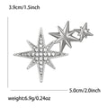 Alloy Rhinestone Eight Point Star Brooch Elegant Suit Lapel Pin view 4