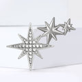 Alloy Rhinestone Eight Point Star Brooch Elegant Suit Lapel Pin view 2