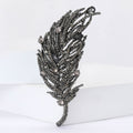 Alloy Rhinestone Feather Brooch For Women's Suits And Cardigans view 2