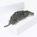 Alloy Rhinestone Feather Brooch For Women's Suits And Cardigans view 3