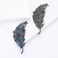 Alloy Rhinestone Feather Brooch For Women's Suits And Cardigans view 1
