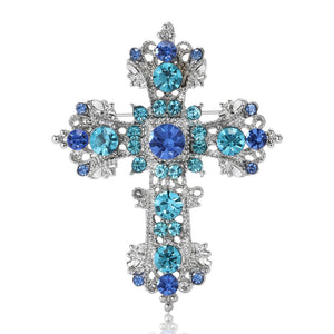 Alloy Cross Brooch For Trendy Women's Clothing Decoration