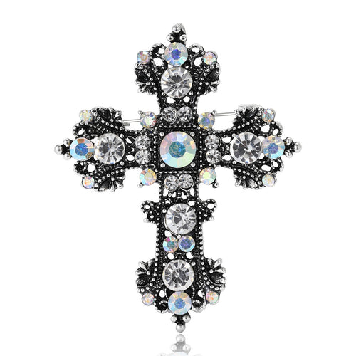 Alloy Cross Brooch For Trendy Women's Clothing Decoration