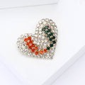 Alloy Rhinestone U Shape Heart Brooch Pin For Elegant Lapel Decor view 3