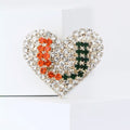 Alloy Rhinestone U Shape Heart Brooch Pin For Elegant Lapel Decor view 2