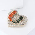Alloy Rhinestone U Shape Heart Brooch Pin For Elegant Lapel Decor view 1