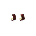 Vintage French Square C Hoop Studs With Gold Tone Alloy And Glossy Acrylic Minimal Luxury Earrings view 5