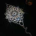 Sparkling Rhinestone Flower Copper Bangle Multi Wear Light Luxury Fashion Bracelet view 2