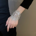 Sparkling Rhinestone Flower Copper Bangle Multi Wear Light Luxury Fashion Bracelet view 1