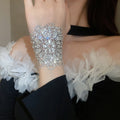 Sparkling Rhinestone Flower Copper Bangle Multi Wear Light Luxury Fashion Bracelet view 3