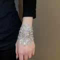 Sparkling Rhinestone Flower Copper Bangle Multi Wear Light Luxury Fashion Bracelet view 4
