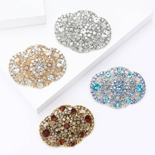 Metal Alloy Rhinestone Palace Style Brooch Pin For Women Suits