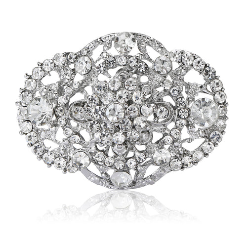 Metal Alloy Rhinestone Palace Style Brooch Pin For Women Suits