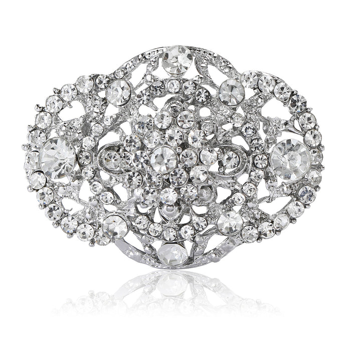 Metal Alloy Rhinestone Palace Style Brooch Pin For Women Suits