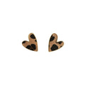 Vintage Alloy Leopard Print Heart Studs For Women Autumn Winter Hong Kong Style Statement Earrings view 5
