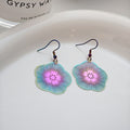 Vintage Bohemian Ethnic Iridescent Alloy Hollow Feather Drop Hook Dangle Women Fashion Earrings view 4