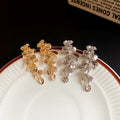 Light Luxury Metal Flower Tassel Drop Earrings With Silver Pin Vintage Elegant Floral Design view 4