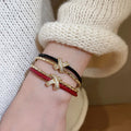 Gold Plated Copper Zirconia Cross Bangle For Women, Minimalist Geometric Fashion Bracelet view 2