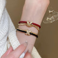 Gold Plated Copper Zirconia Cross Bangle For Women, Minimalist Geometric Fashion Bracelet view 4
