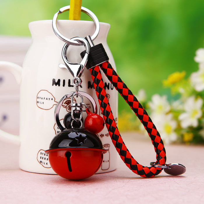 Braided Bell Wrist Strap Keychains in Sixteen Color Combinations