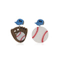 Style Baseball Jersey Ball Cap Glove Bat Acrylic Enamel Dangle Sports Festival Earrings view 5