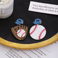Style Baseball Jersey Ball Cap Glove Bat Acrylic Enamel Dangle Sports Festival Earrings view 4