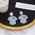 Style Baseball Jersey Ball Cap Glove Bat Acrylic Enamel Dangle Sports Festival Earrings view 3