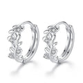 Zircon Inlaid Leaf Geometric Earrings For Women, Delicate Daily Lady Jewelry view 1