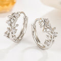 Zircon Inlaid Leaf Geometric Earrings For Women, Delicate Daily Lady Jewelry view 2