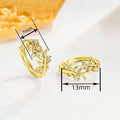 Zircon Inlaid Leaf Geometric Earrings For Women, Delicate Daily Lady Jewelry view 4