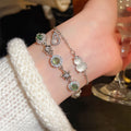 Light Luxury Copper Zircon Flower Star Bangle For Women Vintage Fashion Jewelry view 1