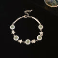 Light Luxury Copper Zircon Flower Star Bangle For Women Vintage Fashion Jewelry view 4